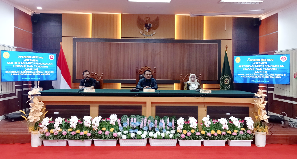Untuk TIngkatkan Layanan, Ditjen Badilum Laksanakan Asesmen AMPUH Satuan Kerja Peradilan Umum Sulawesi Utara